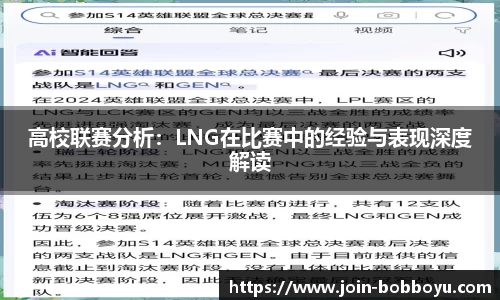 高校联赛分析：LNG在比赛中的经验与表现深度解读